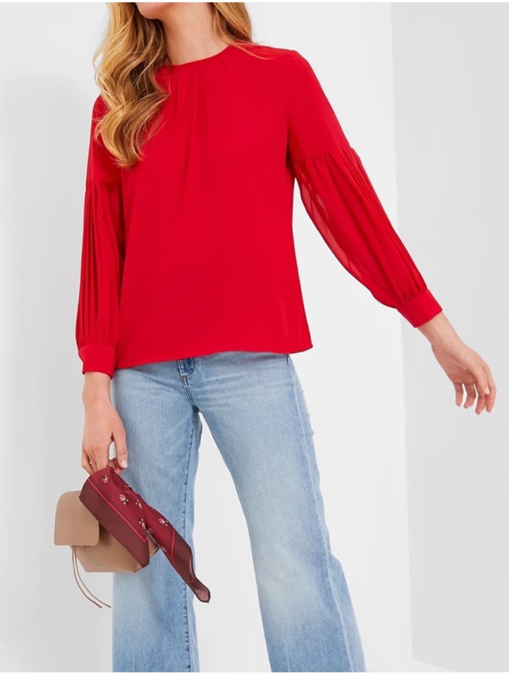 Tuckernuck Crimson Red Tara Blouse Size Medium